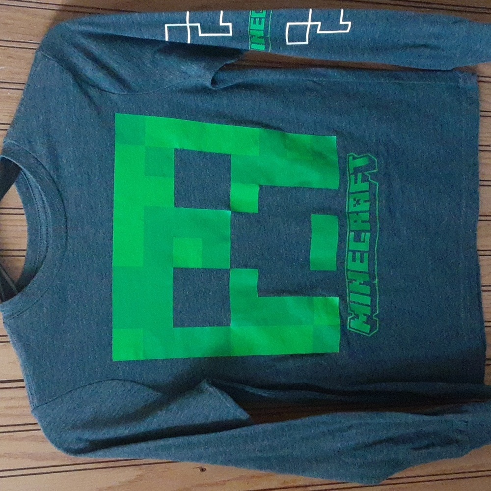 Boys Long Sleeve Minecraft Creeper TShirt